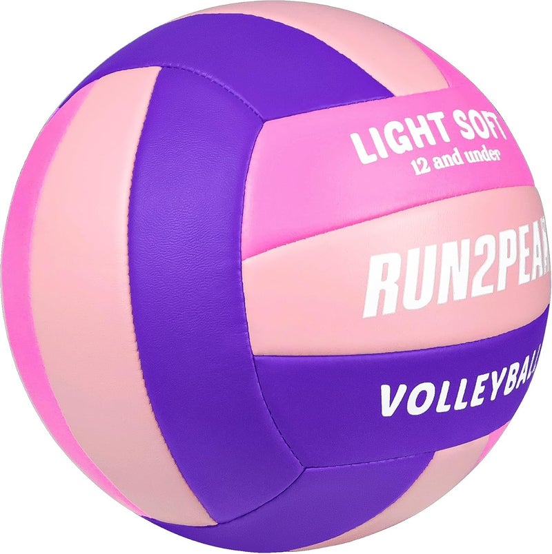 RUN2PEAK Light Soft Volleyball - Light Volleyball Designed for Beginners Kids Youth Teen - Lightweight Volleyballs for Indoor Outdoor Beach Backyard Official Size 5 Training Volley Ball - Image 2